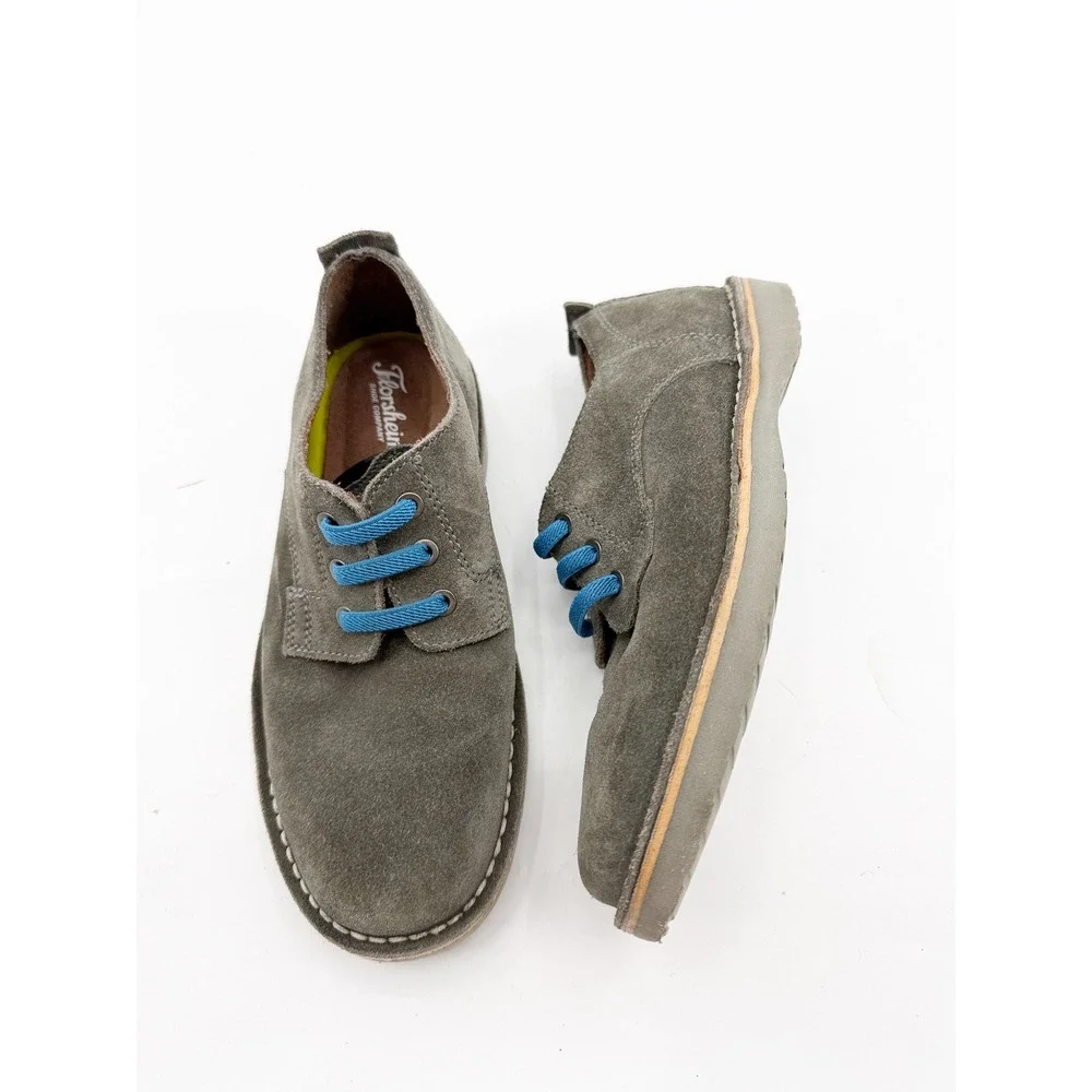 Florsheim Kids Grey Suede Oxfords Blue Laces Memory Foam Shoes Size 3 M